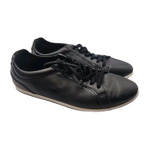 Lacoste Rey Leather Lace Sneakers Size 8 Casual Shoes Sport Low Top Derby Logo